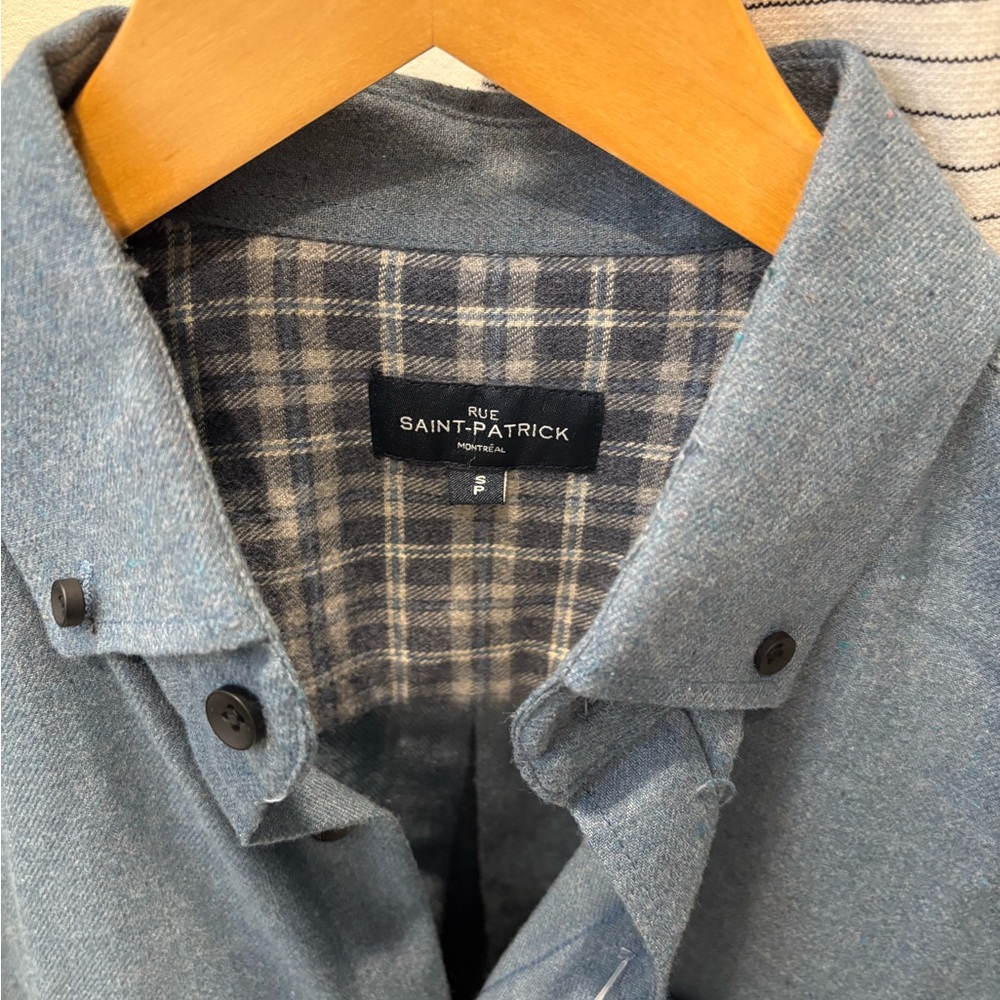 Men's Blue Button-Up Shirt - Picture 2 of 3